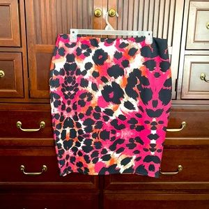 Animal Print Pencil Skirt Pink 3x